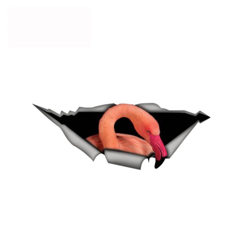 13 cm x 4,8 cm Flamingo-Auto-Aufkleber, 3D-Haustier-Grafik, Vinyl-Aufkleber, Autofenster, Laptop, Stoßstange, Vogel von ZHANGANRAN