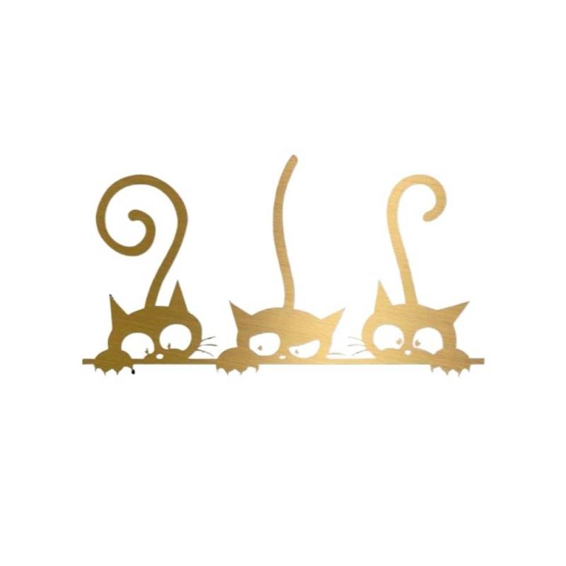 Autoaufkleber mit Katzenmotiv, Cartoon-Tiere, Autozubehör, Stoßstange, Heckscheibe (Gold, 13 x 7 cm) von ZHANGANRAN