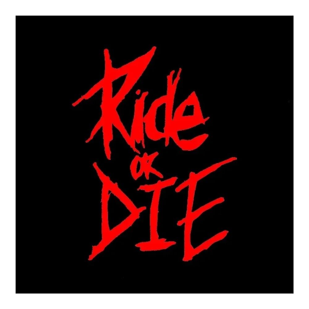 Motorradaufkleber Ride or Die Motorrad-Seitenstreifen, Helm-Dekoration, Autozubehör (rot, 4 x 2,8 cm) von ZHANGANRAN