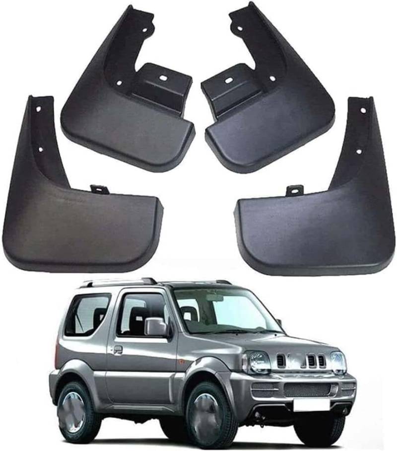 ZHANGJF 4 Stück Schmutzfänger Für Suzuki Jimny 2005-2010 2011-2016, Set Spritzschutz,Spritzschutz vorne und hinten Karosserie-Rad-Zubehör von ZHANGJF