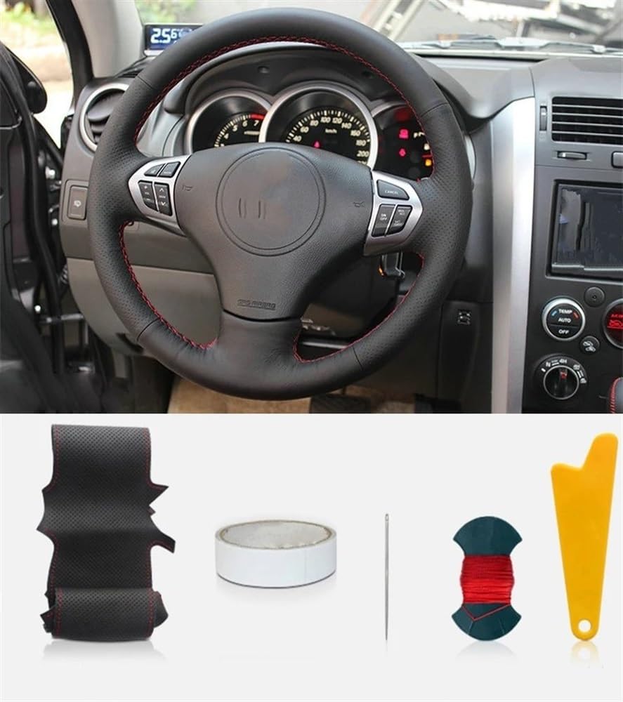 Auto Innenraum Für S&uzuki Für Grand Für Vitara 2007 2008 2009 2010 2011 2012 2013 Schwarz Leder Trim Schutz Auto Lenkrad Abdeckung Innenausstattung von ZHANGTONG