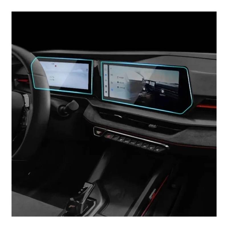 Displayschutzfolie 2PCS Gehärtetem Glas Screen Protector Film Für Geely Für COOLRAY 2024 12,3 Zoll Auto Infotainment Radio GPS Schutz Virtual Cockpit Schutzfolie von ZHANGTONG