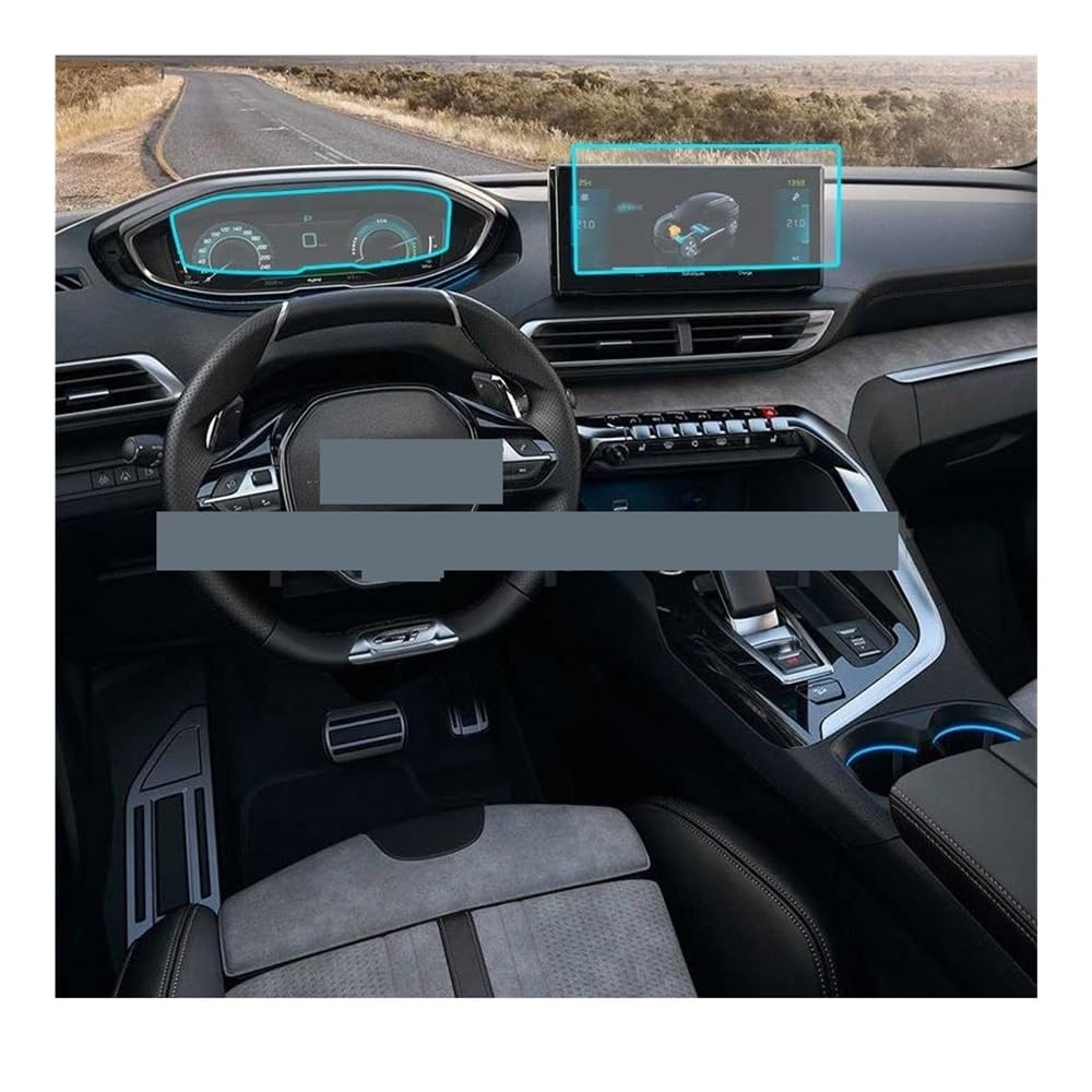 Displayschutzfolie Auto-Displayschutzfolie aus gehärtetem Glas, Armaturenbrettschutz für Peugeot 3008 2021 Virtual Cockpit Schutzfolie von ZHANGTONG