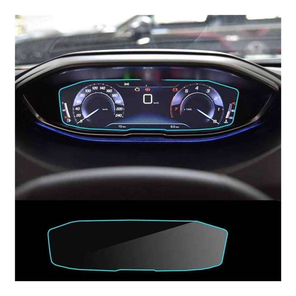 Displayschutzfolie Auto-Displayschutzfolie aus gehärtetem Glas, Armaturenbrettschutz für Peugeot 3008 5008 2017–2020 Virtual Cockpit Schutzfolie von ZHANGTONG