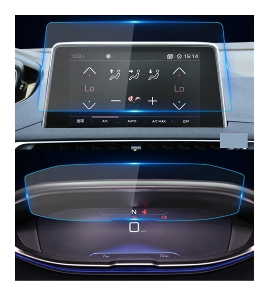 Displayschutzfolie Auto-Displayschutzfolie aus gehärtetem Glas, Armaturenbrettschutz für Peugeot 3008 5008 2018–2021 Virtual Cockpit Schutzfolie von ZHANGTONG