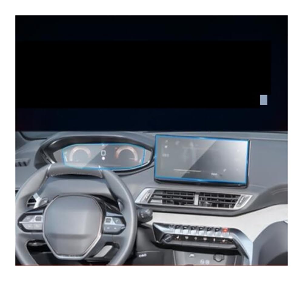 Displayschutzfolie Auto-Displayschutzfolie aus gehärtetem Glas, Armaturenbrettschutz für Peugeot 3008 5008 2018–2021 Virtual Cockpit Schutzfolie von ZHANGTONG