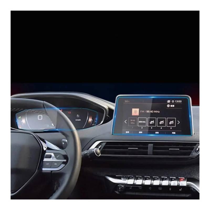 Displayschutzfolie Auto Navigtion Displayschutzfolie Armaturenbrett Schutzfolie für Peugeot 3008 5008 2017-2019 Virtual Cockpit Schutzfolie von ZHANGTONG