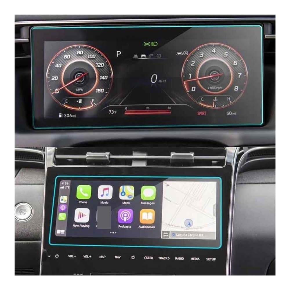 Displayschutzfolie Display-schutzfolie Schutz Für Hyundai Für Tucson Für NX4 2021 Auto GPS Navigtion Dashboard Virtual Cockpit Schutzfolie von ZHANGTONG