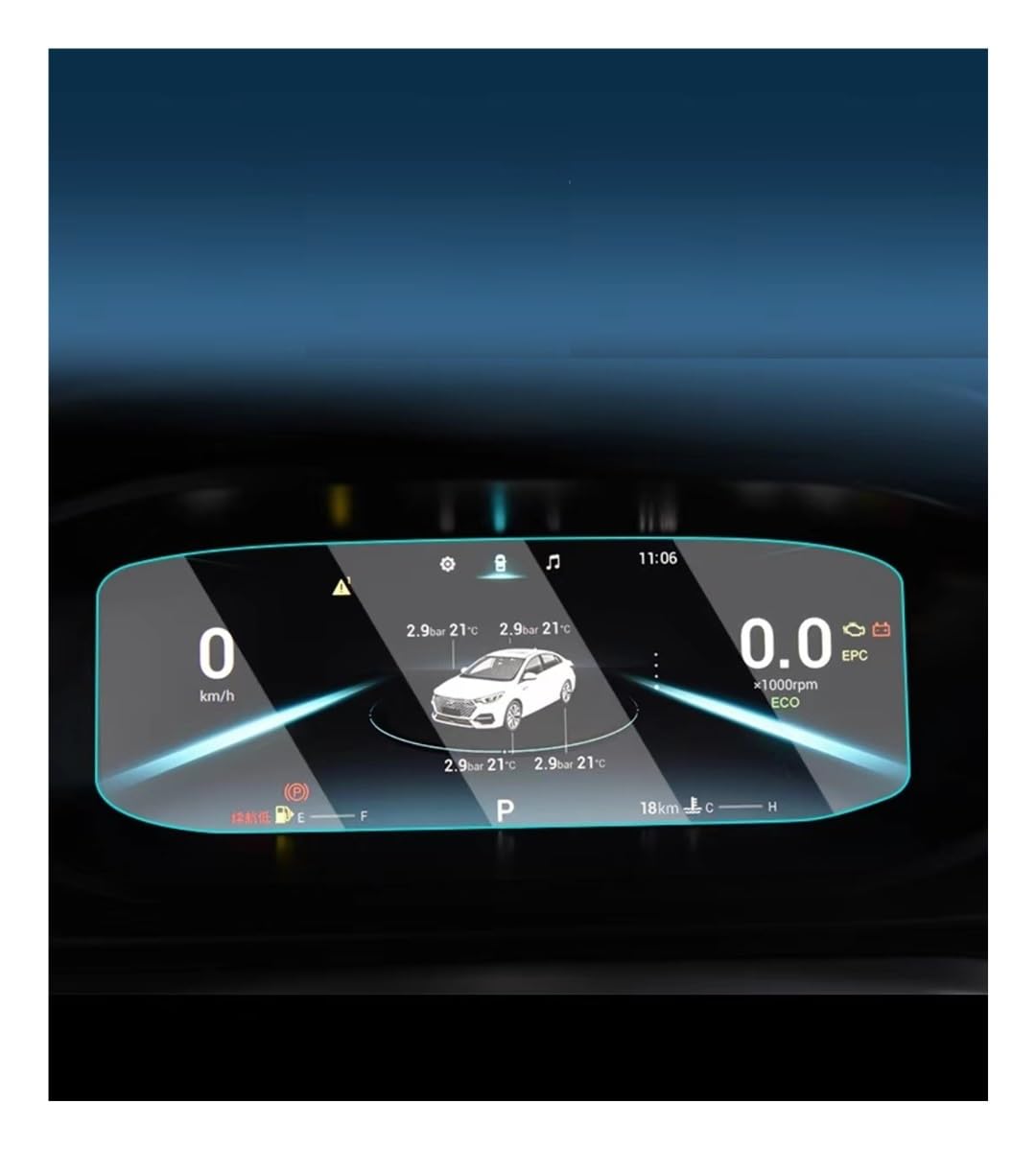 Displayschutzfolie Displayschutzfolie aus gehärtetem Glas für Chery für Arrizo 6 PR0 2021, Autoradio, GPS und Armaturenbrett Virtual Cockpit Schutzfolie von ZHANGTONG