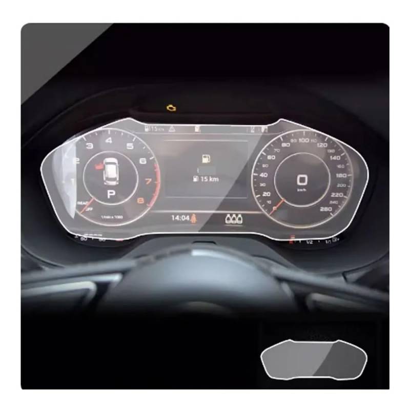 Displayschutzfolie Für A5 Für S5 Für Q5 2019-2021 Gehärtetes Glas Auto GPS Radio Navigation Dashboard Screen Protector Display Film Virtual Cockpit Schutzfolie von ZHANGTONG