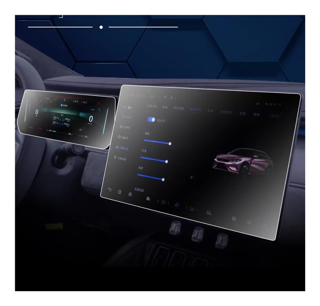 Displayschutzfolie Für BYD Für Song L 2023-2024 Auto GPS Und Dashboard Touch Gehärtetem Glas Display-schutzfolie Virtual Cockpit Schutzfolie von ZHANGTONG