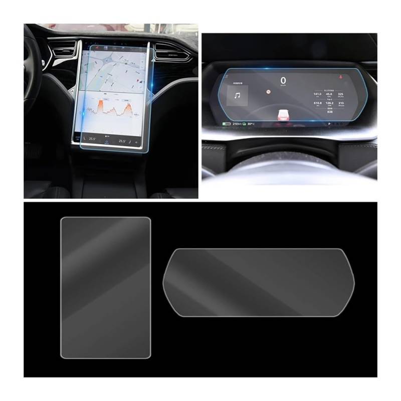 Displayschutzfolie Für Model S 2014-2020 Auto Multimedia Dashboard Instrument Panel GPS Bildschirm Gehärtetes Glas Schutz Film Virtual Cockpit Schutzfolie von ZHANGTONG