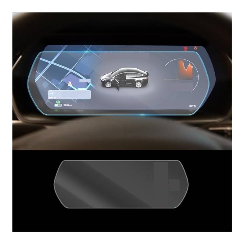 Displayschutzfolie Für Model X 2016-2022 Auto-Armaturenbrett Instrumententafel Bildschirm gehärtetes Glas Schutzfolie Virtual Cockpit Schutzfolie von ZHANGTONG