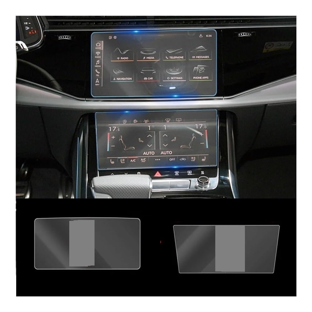 Displayschutzfolie Für Q8 2018-2021 Auto-Armaturenbrett Instrumententafel Multimedia GPS-Navigationsbildschirm Schutzfolie aus gehärtetem Glas Virtual Cockpit Schutzfolie von ZHANGTONG