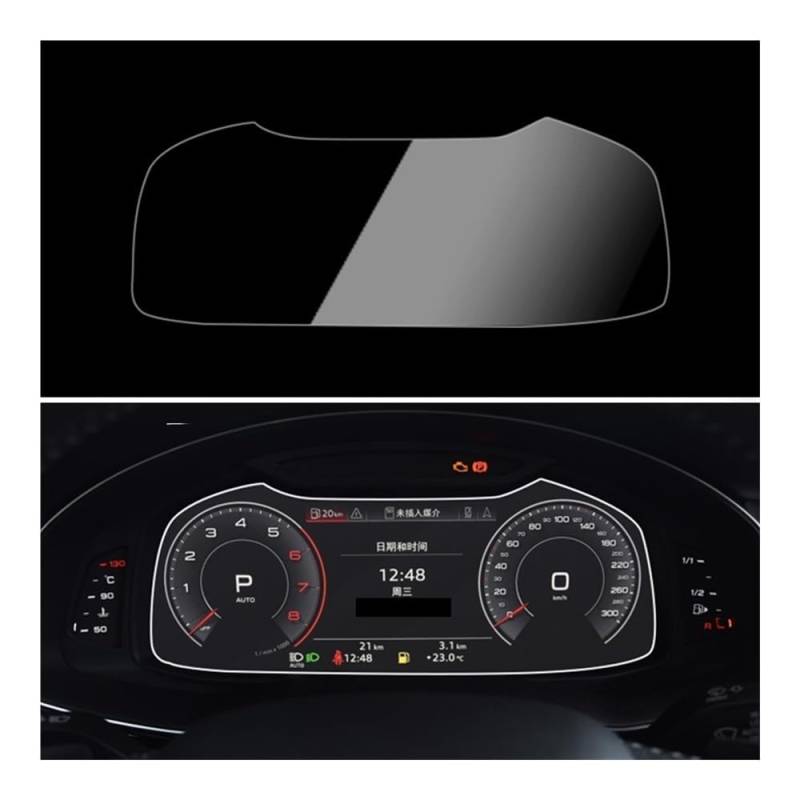 Displayschutzfolie Für Q8 2018-2021 Gehärtetes Glas Auto Screen Protector Film Instrument Panel Film Virtual Cockpit Schutzfolie von ZHANGTONG