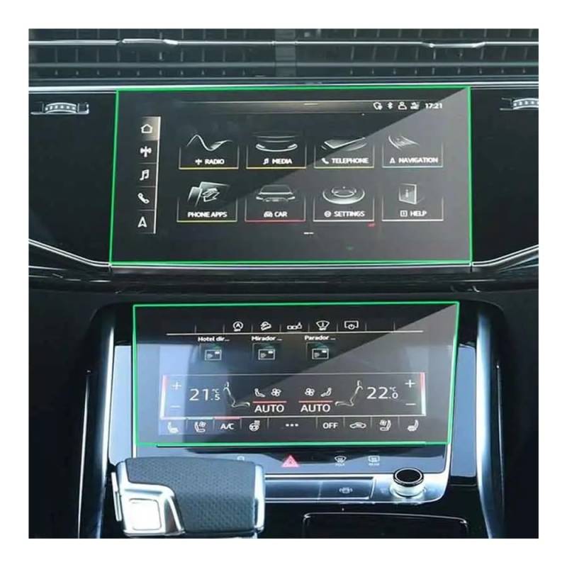 Displayschutzfolie Für Q8 Für Q7 2020-2021 Radio GPS Armaturenbrett Bildschirm Schutz Auto Navigation Gehärtetem Glas Bildschirm Schutzfolie Virtual Cockpit Schutzfolie von ZHANGTONG