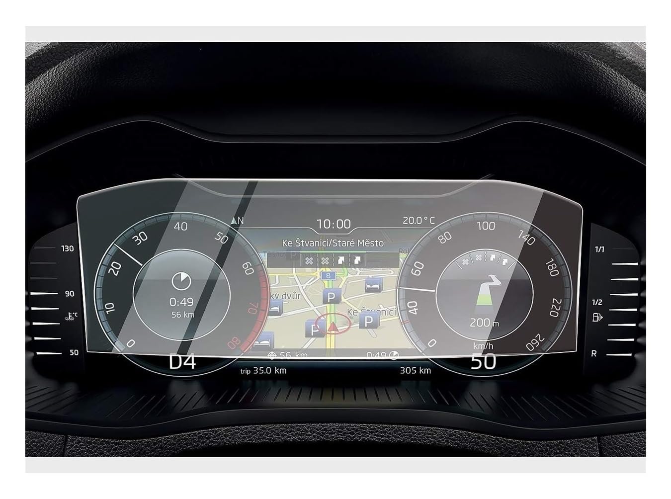 Displayschutzfolie Für Skoda Für Kodiaq Für Karoq 2019-2022 10,25 Zoll Auto Navigation Gehärtetem Glas Dashboard Bildschirm Film Schutz Virtual Cockpit Schutzfolie von ZHANGTONG