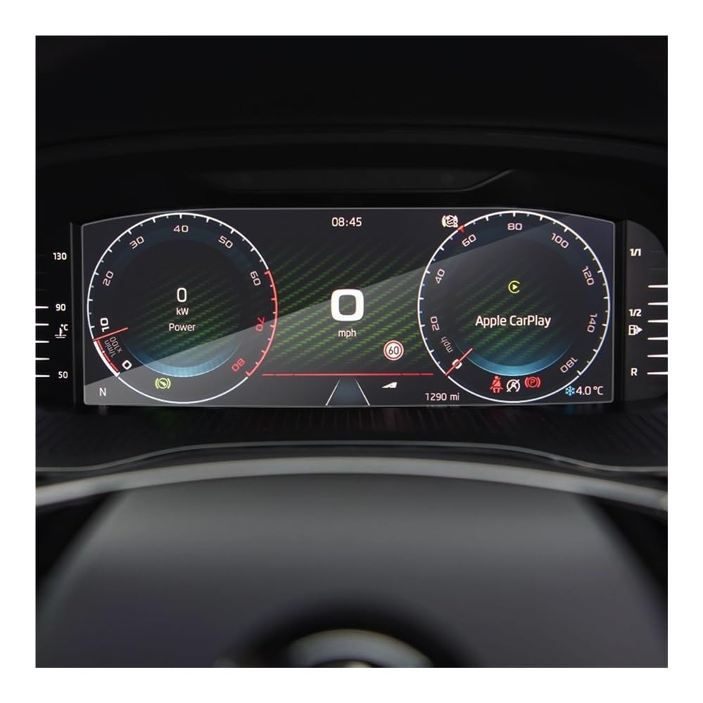 Displayschutzfolie GPS-Bildschirm gehärtetes Glas Schutzfolie für Skoda für Octavia MK4 2020 Armaturenbrettfolie Virtual Cockpit Schutzfolie von ZHANGTONG