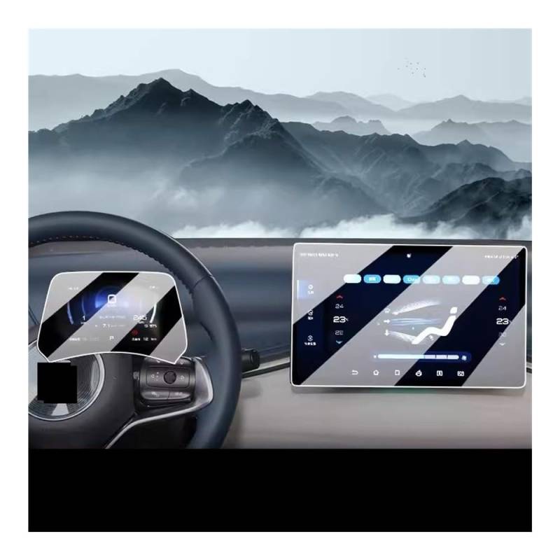 Displayschutzfolie Gehärtetem Glas Screen Protector Film Für BYD Für Atto 3 Für Yuan 2022-2024 Auto Infotainment Radio GPS Dashboard Virtual Cockpit Schutzfolie von ZHANGTONG