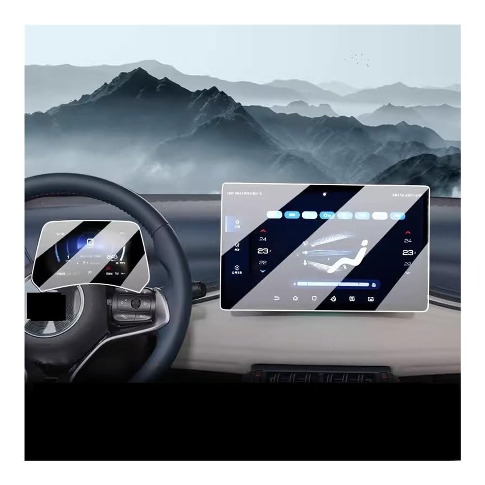 Displayschutzfolie Gehärtetem Glas Screen Protector Film Für BYD Für Atto 3 Für Yuan 2022-2024 Auto Infotainment Radio GPS Dashboard Virtual Cockpit Schutzfolie von ZHANGTONG