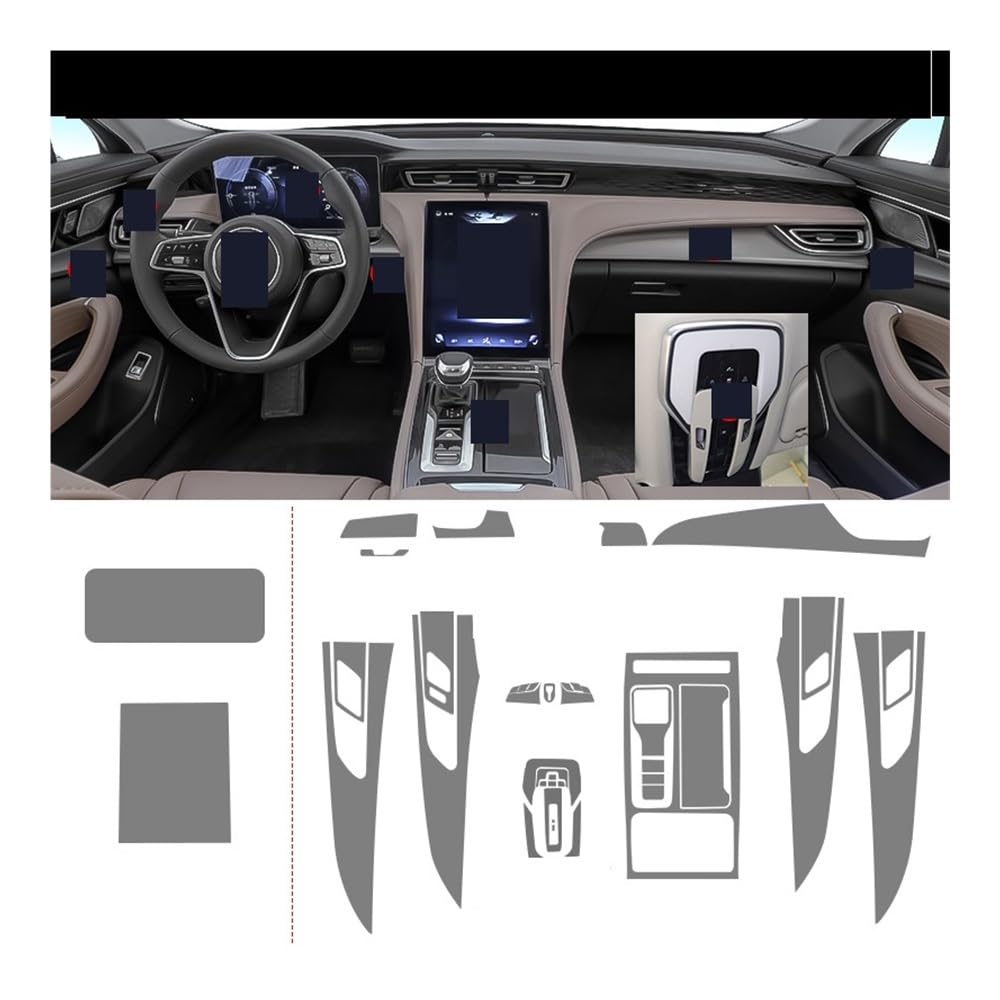 Displayschutzfolie TPU Schutz Film Für Hongqi Für H5 2022 2023 Auto Interior Center Konsole Getriebe Dashboard Tür Fenster Panel Virtual Cockpit Schutzfolie von ZHANGTONG