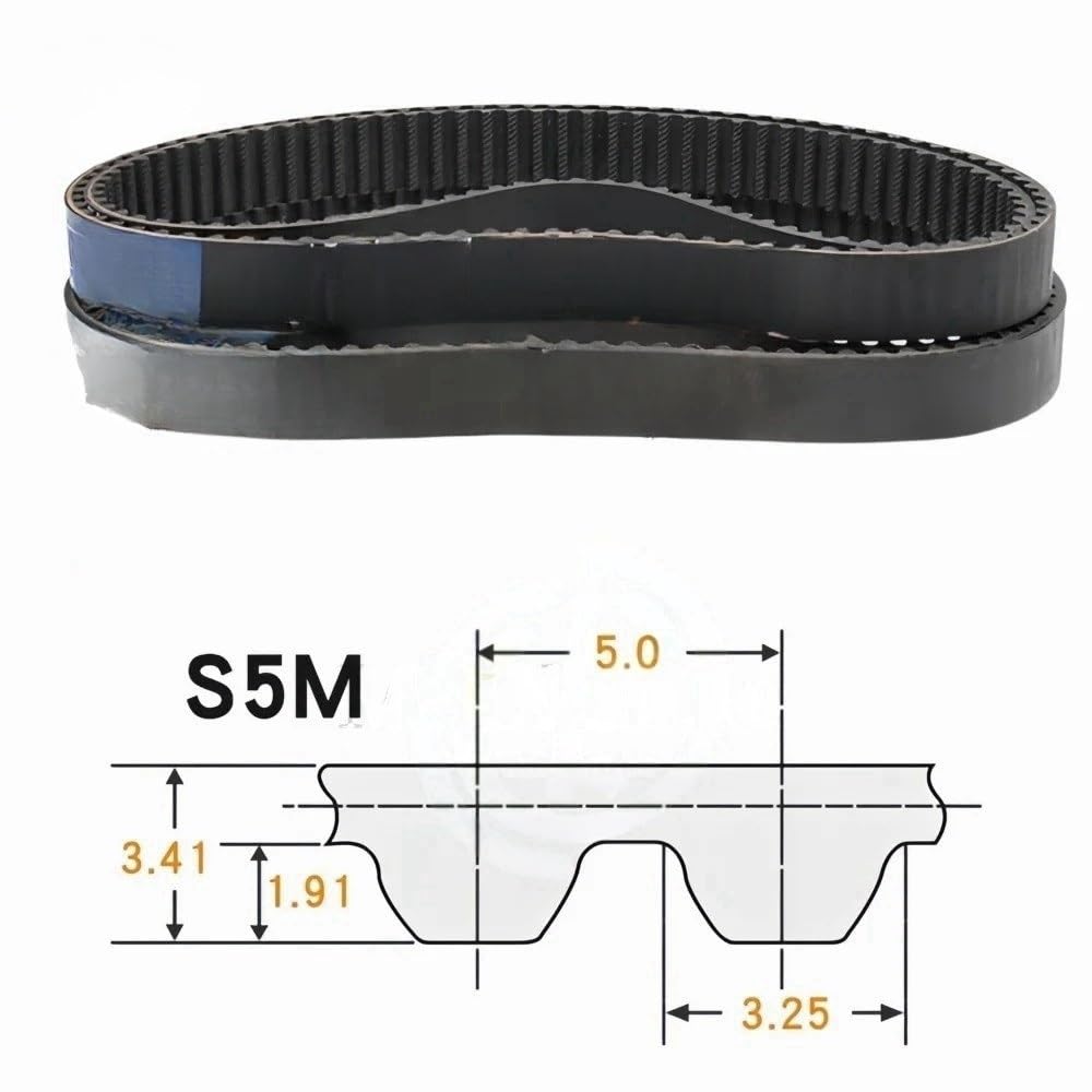 ZHANGTONG Motorrad Antriebsriemen STS/STD S5M Zahnriemen Breite 10 15 20 25 30mm Länge 495/500/505/510/515/520/525/535/540–600mm Schlaufen-Synchronriemen Keilriemen Antriebsriemen von ZHANGTONG