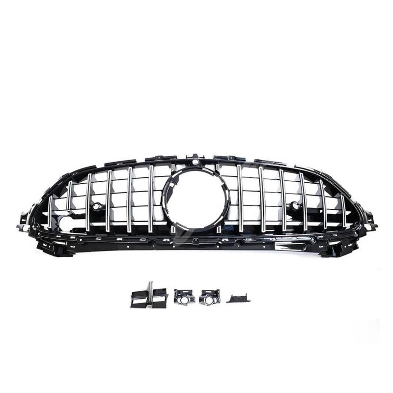 Auto Frontgrill Für Benz Für R231 SL-Klasse 2024 + Front Racing Facelift Kühler Billet Stoßstange Grille Obere Abdeckung Kühlergrill Vorne(Silber) von ZHANGWENLING