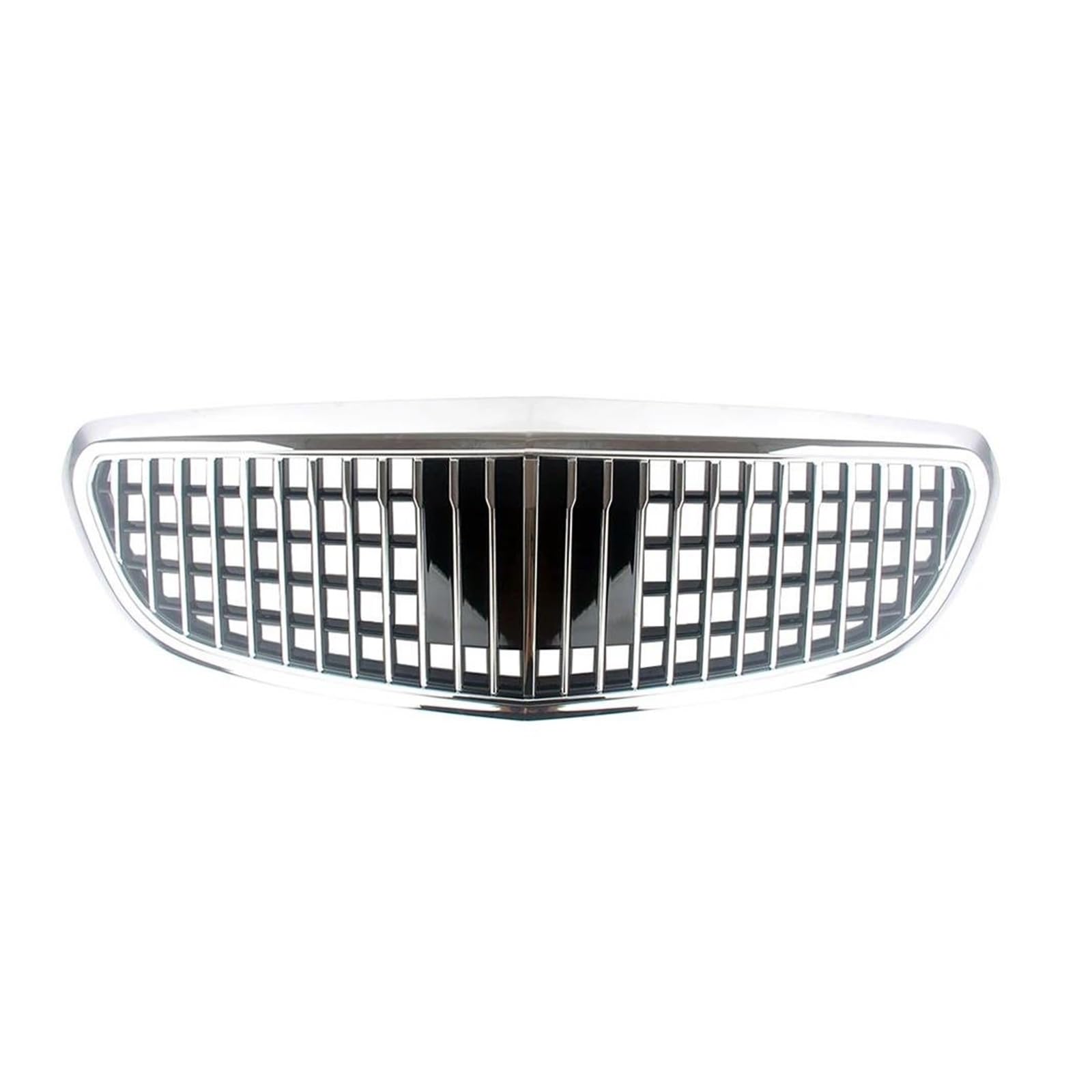 Auto Frontgrill Für Benz Für W205 C-Klasse C250 C300 C400 2014-2021 Frontgrill Stehendes Emblem Stoßstangengrill Exklusiv/Eleganz Für Maybach-Stil Kühlergrill Vorne(Silber) von ZHANGWENLING