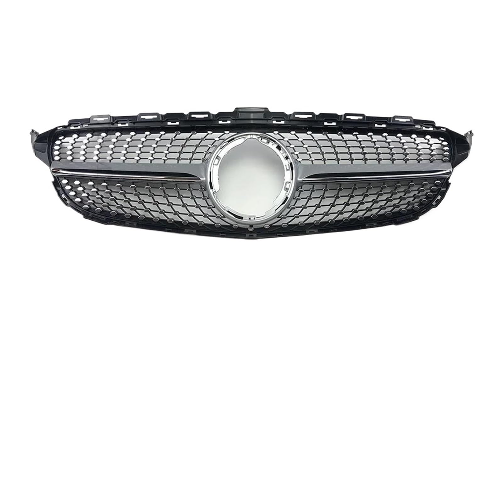 Auto Frontgrill Für Benz Für W205 Grill C205 S205 C 2014-2021 C200 C260 C180 C250 C300 Coupe ForAMG Tuning GT Diamant Front Stoßstange Grille Kühlergrill Vorne(19-21 Diamond Chrome Silvery) von ZHANGWENLING