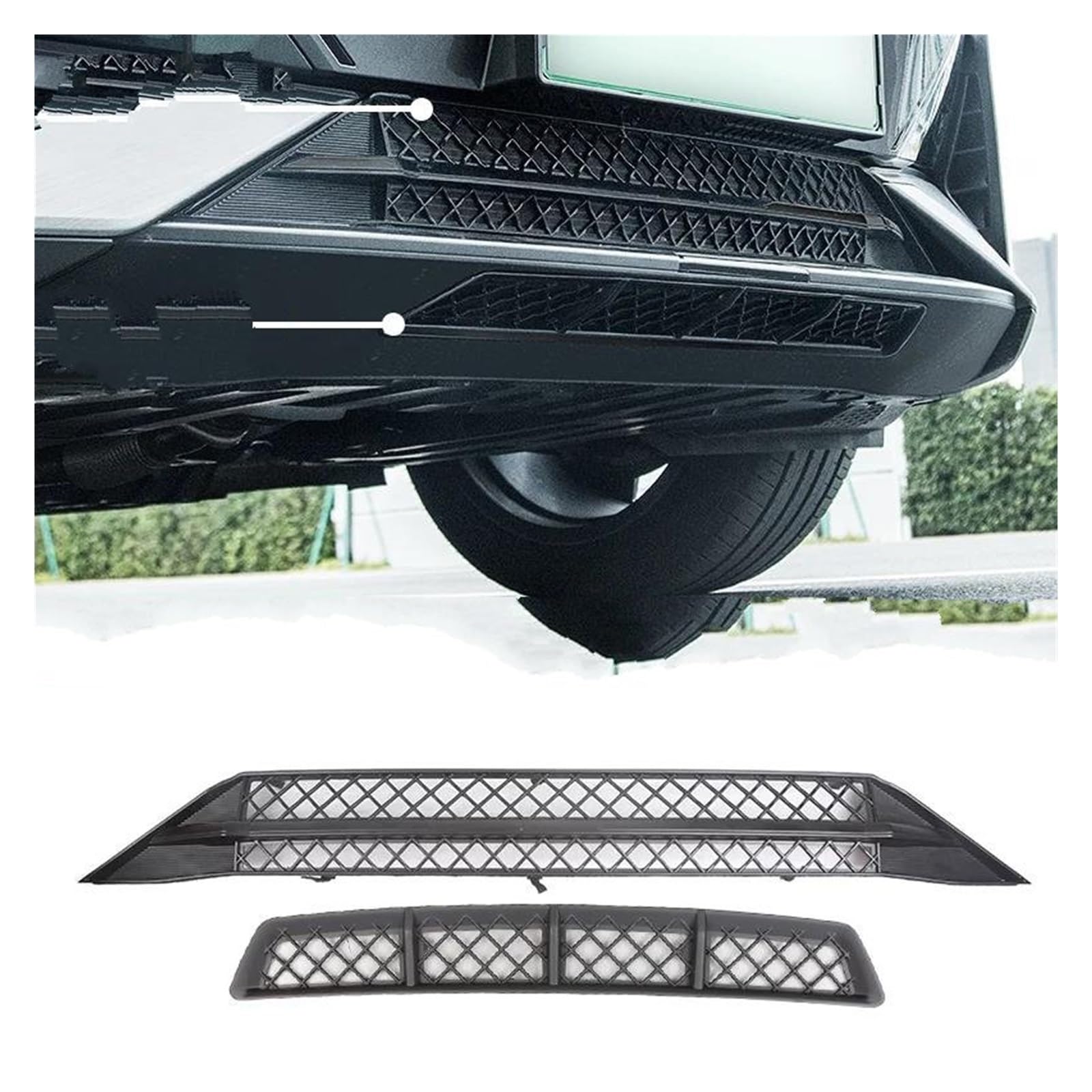 Auto Frontgrill Für Changan Für Deepal S07 Kühlergrill Mesh Lufteinlass Wabengitter Anti-Insektenschutz Auto Außenmodifikationszubehör Kühlergrill Vorne(Matt Black 2PCS) von ZHANGWENLING