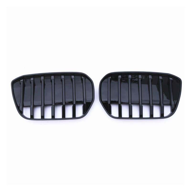 Auto Frontgrill Für IX3 2022 2023 2 Stück Racing-Grill Vorderer Nierengrill, Schwarz/Silber, Obere Stoßstangenhaube, Mesh-Luftentlüftungskühler-Abdeckungsgitter-Set Kühlergrill Vorne(Schwarz) von ZHANGWENLING