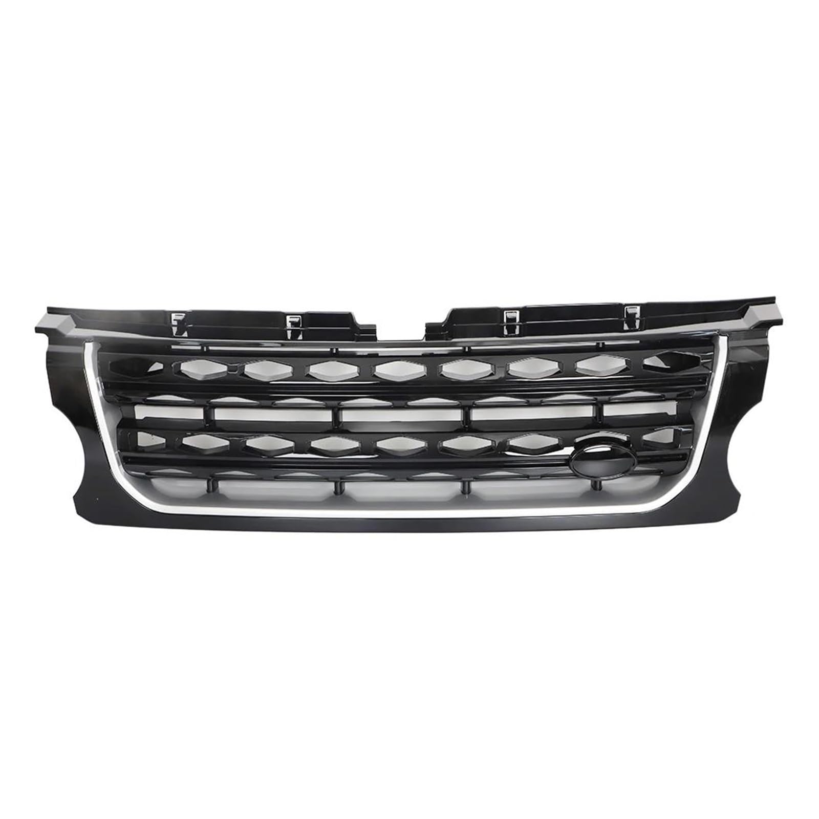 Auto Frontgrill Für Land Für Rover Discovery 4 LR4 2014-2016 L319 Mittelfeld Oberer Renngrill Autozubehör Auto Frontstoßstange Grillgitter Schutz Kühlergrill Vorne(Black Net Silver Bar) von ZHANGWENLING