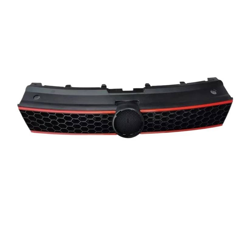 Auto Frontgrill Für VW Für Polo 6R 2009 2010 2011 2012 2013 Modifizierter GTI-Stil Frontstoßstangengrill Honeycomb Front Upper Racing Grills Kühlergrill Vorne(Red) von ZHANGWENLING