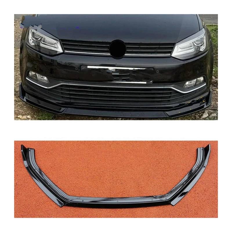 Frontstoßstange Spoiler Für VW Für Polo Mk5 6C Standard Facelift 2014 2015 2016 2017 Glanz Schwarz Front Stoßstange Splitter Lip 3Pcs Frontspoiler Lippe von ZHANGWENLING