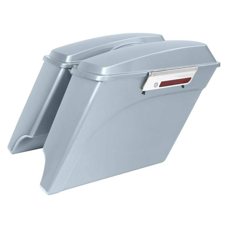 Motorrad Pannier Für Touring Road King Street Glide Electra Glide 1993-2013 Motorrad 5" Gestreckte Erweiterte Satteltaschentasche Motorradgepäck(Silber) von ZHANGWENLING