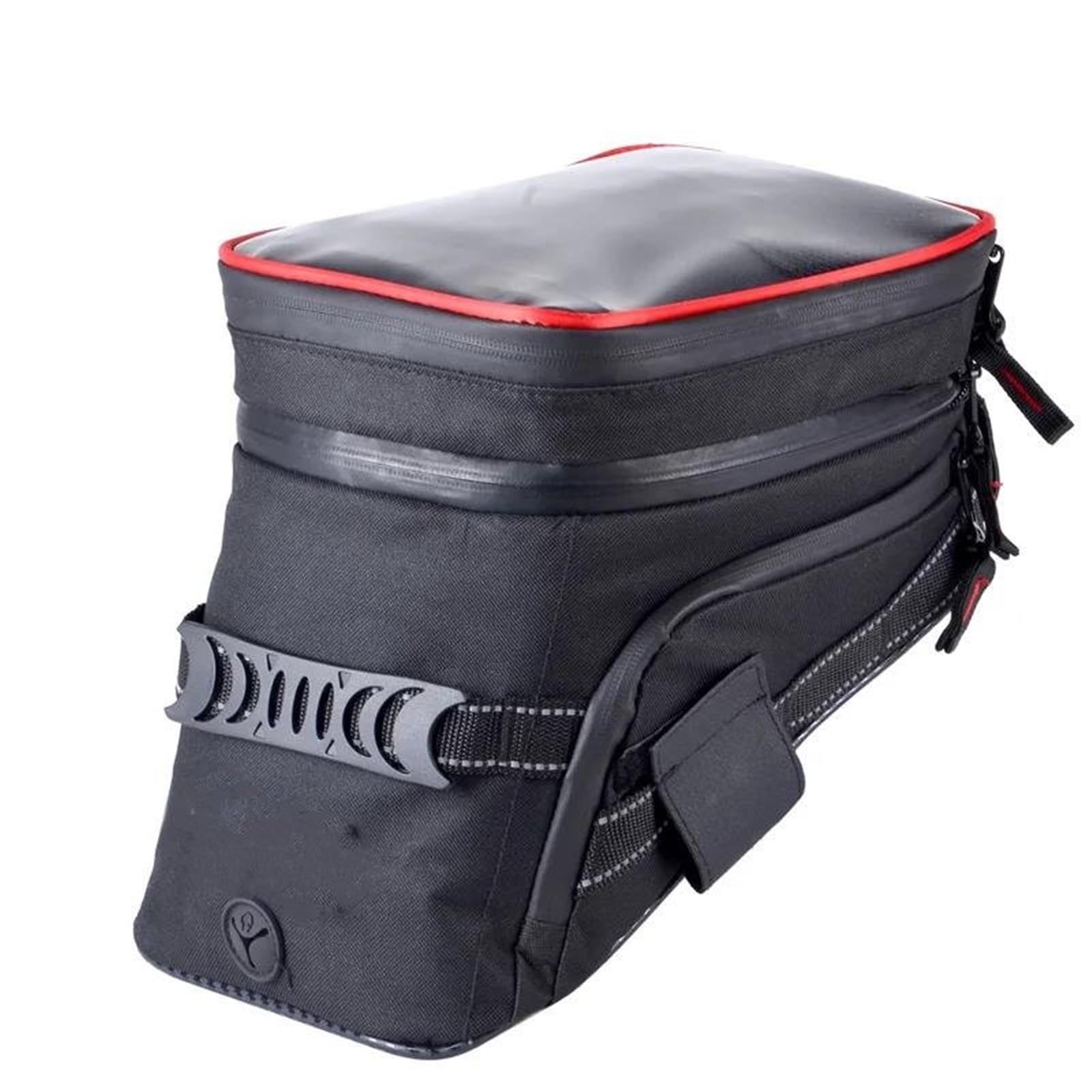 Motorrad Pannier Universelle Motorrad Tankrucksack Satteltasche Mit Einbautasche Mit Starkem Reflektierendem Klebeband Motorradgepäck(Red Piping) von ZHANGWENLING