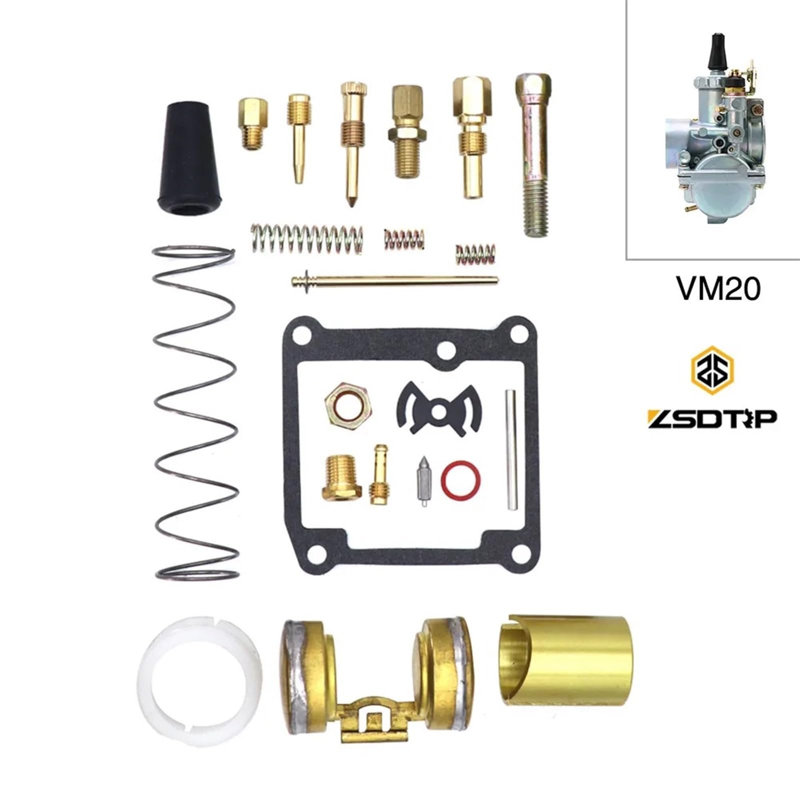 Motorrad Vergaser Für Mikuni ATV UTV 50cc 100cc 125cc Dirt Pit Bike Alconstar VM20 Motorrad Carb Teile Mit Öl Fliter Motocross Zubehör Motorrad Carburetor(Vm rapir kit) von ZHANGWENLING