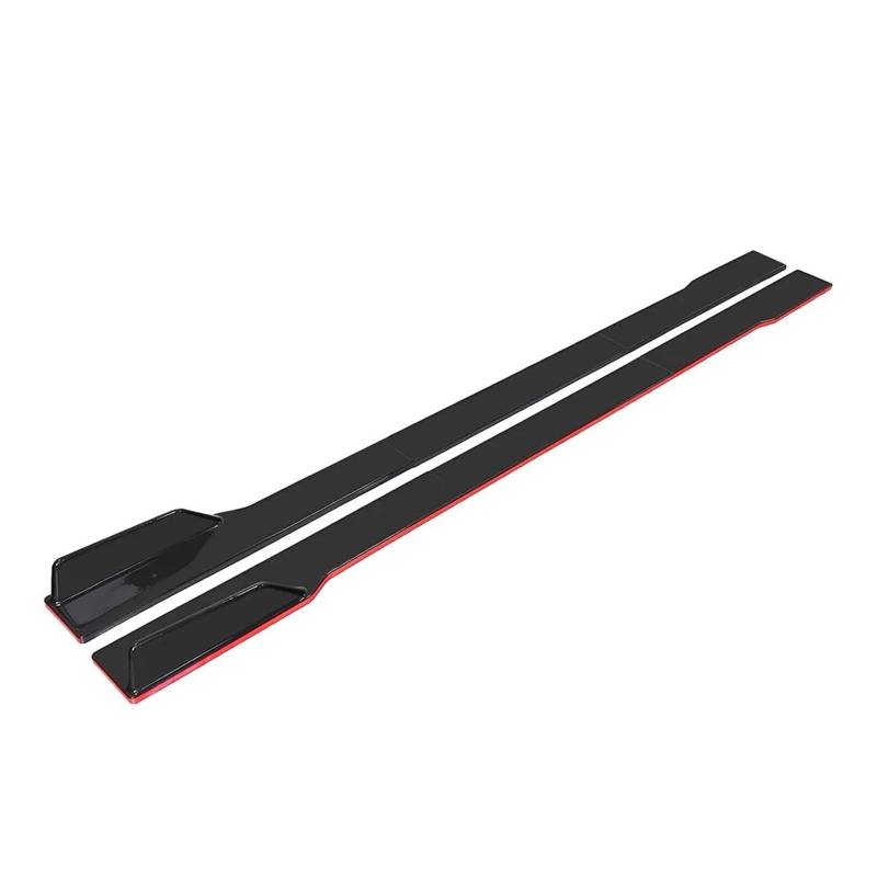 Seitenschweller Schweller 2M/2,2M Auto Universal Seitenschweller Verlängerung Rocker Panels Lip Splitter 6PCS Seite Spoiler ABS Auto Seite Rock(Black red 2.2m) von ZHANGWENLING