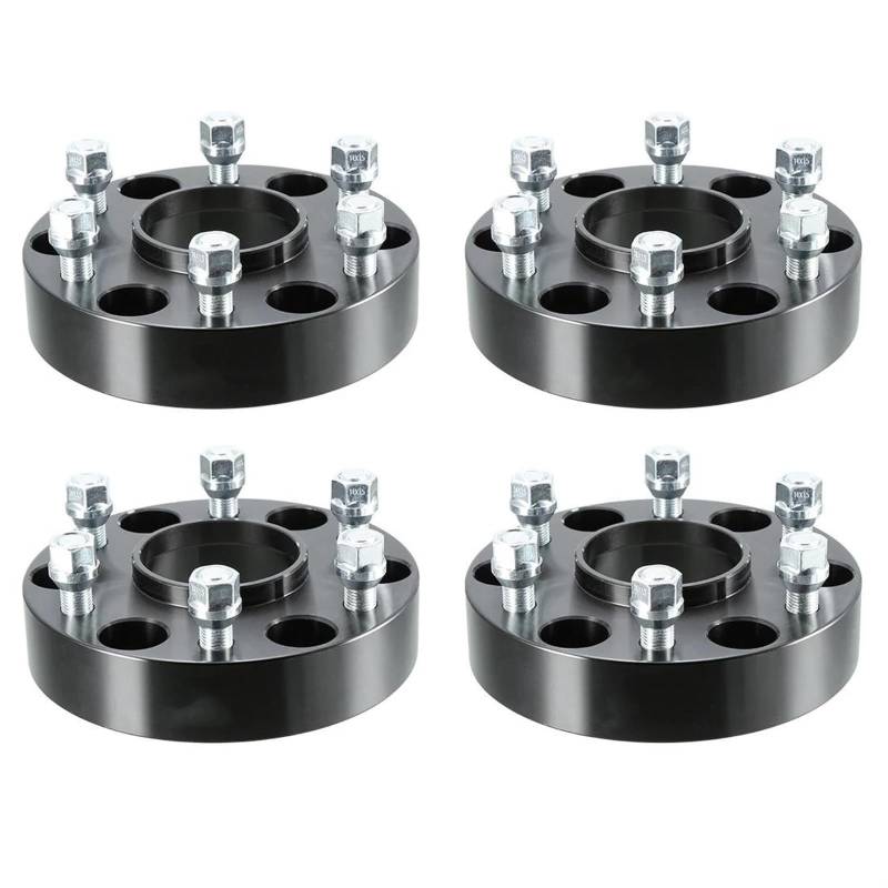 Spürverbreiterungsatz 4 Stücke 6x5.5 38mm Dicke Spurverbreiterung Adapter Schwarz Spurverbreiterungen Adapter Für Chevrolet Für Silverado 1500 Für Tahoe Für Avalanche Rad Distanzscheiben(Schwarz) von ZHANGWENLING