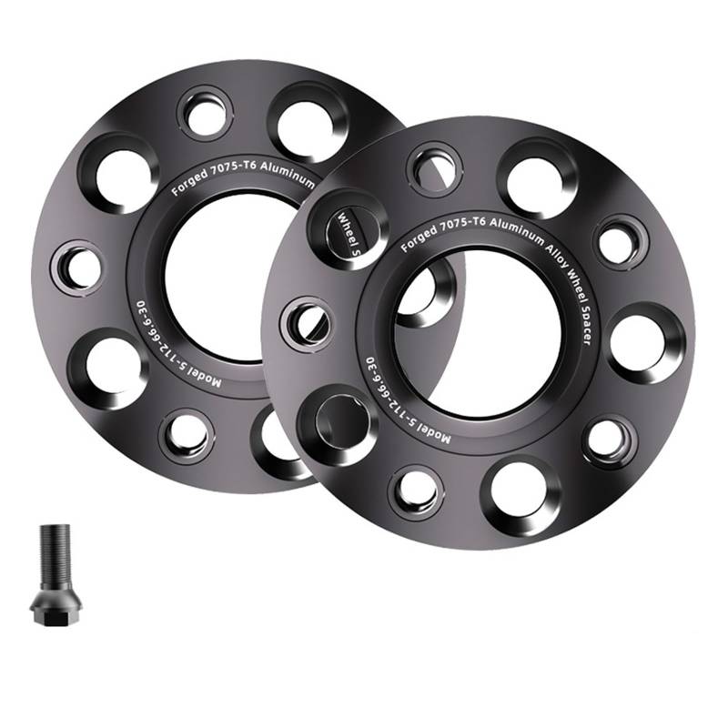 Spurverbreiterung Für X5 Für M 2019-2024 2 Stücke 5x112 CB 66.6mm M14 * 1.25 Spurverbreiterungen Aluminium Nabe Verbreiterten Adapter Distanzscheibe Räder(2pcs Spacer 25mm-BK) von ZHANGWENLING