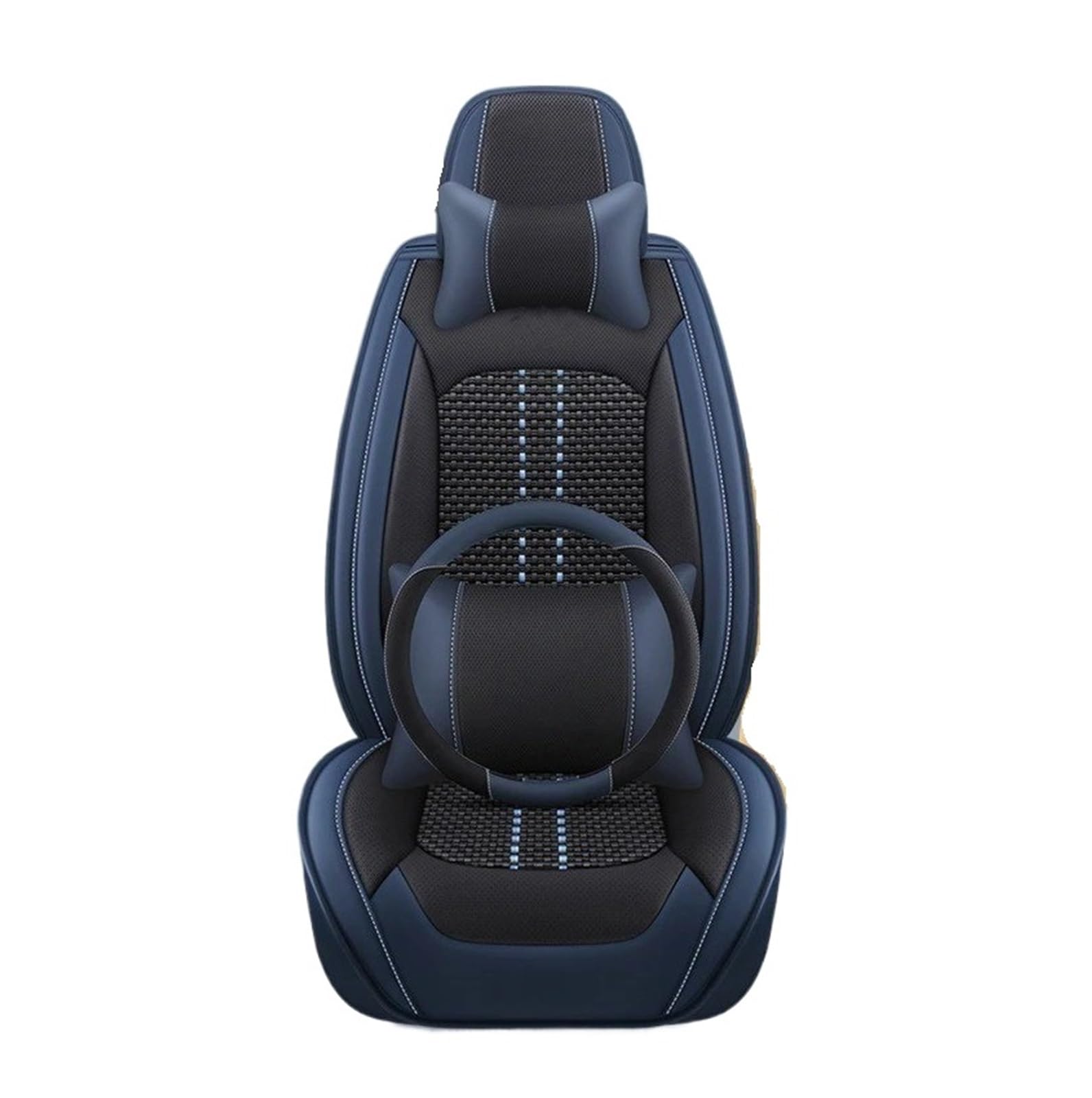 ZHANGWENLING Autschonbezüge Für Citroen Für C4 Für Picasso Für C3 Für C5 Für C6 DS4 DS5 DS6 DS7 Universal Ice Shreds Autositzbezug Autositzbezüge(Black Blue 5 Seat) von ZHANGWENLING