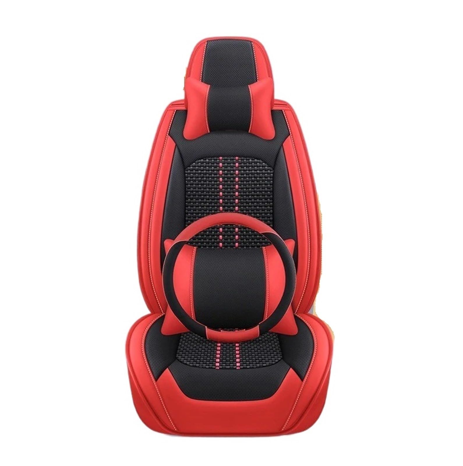 ZHANGWENLING Autschonbezüge Für Citroen Für C4 Für Picasso Für C3 Für C5 Für C6 DS4 DS5 DS6 DS7 Universal Ice Shreds Autositzbezug Autositzbezüge(Black Red 5 Seat) von ZHANGWENLING