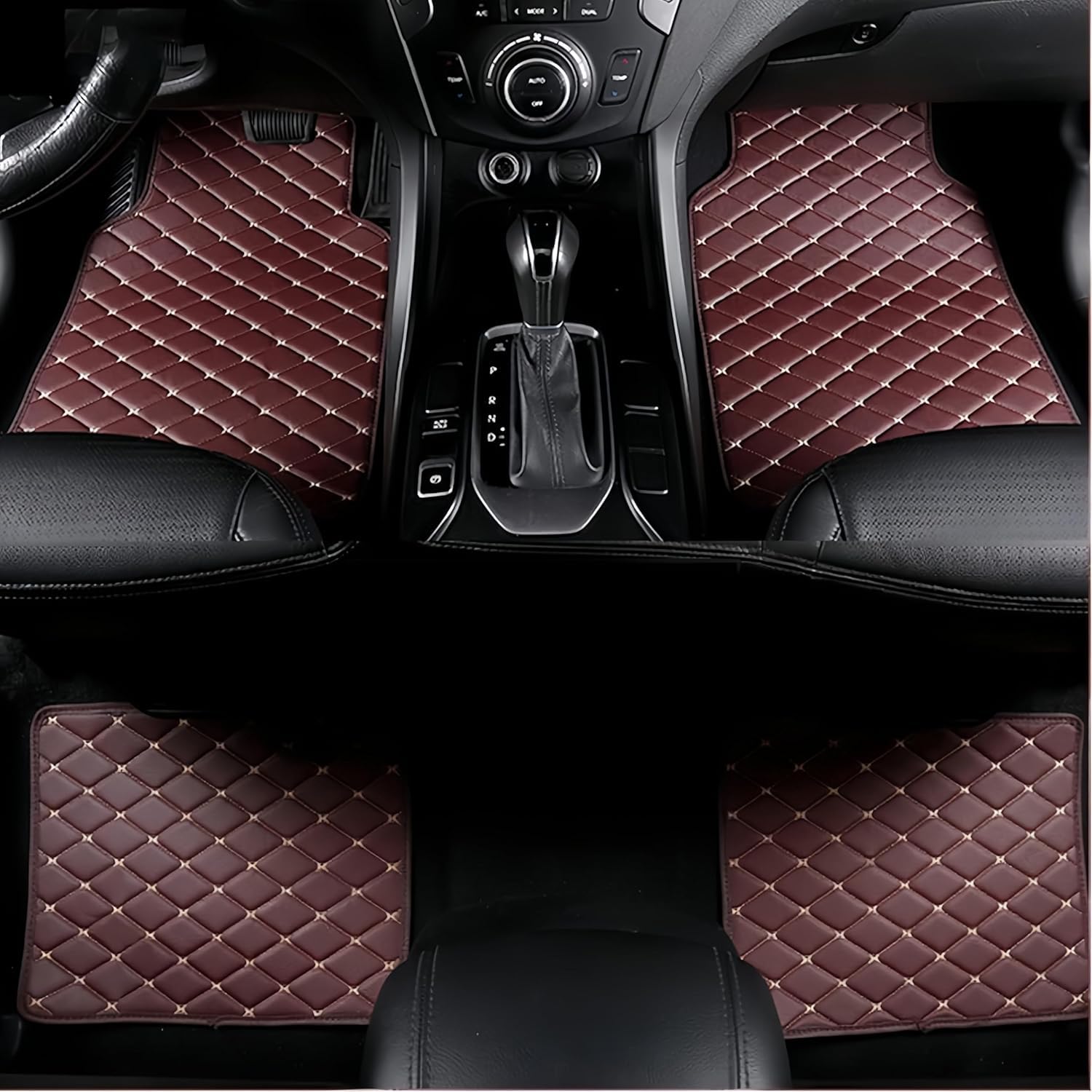 4-Teilig Auto Fußmatten für AUDI A5 Cabriolet(B8.B9) 2016-, Auto FußMatten Leder wasserdichte rutschfest Fussmatten Set Accesorios von ZHANGX