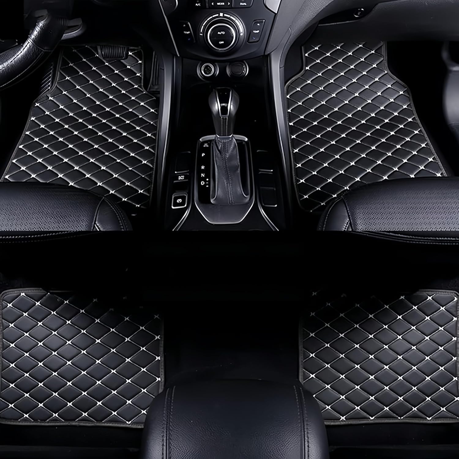 4-Teilig Auto Fußmatten für Land Rover Discovery (5seats) 2017-, Auto FußMatten Leder wasserdichte rutschfest Fussmatten Set Accesorios von ZHANGX