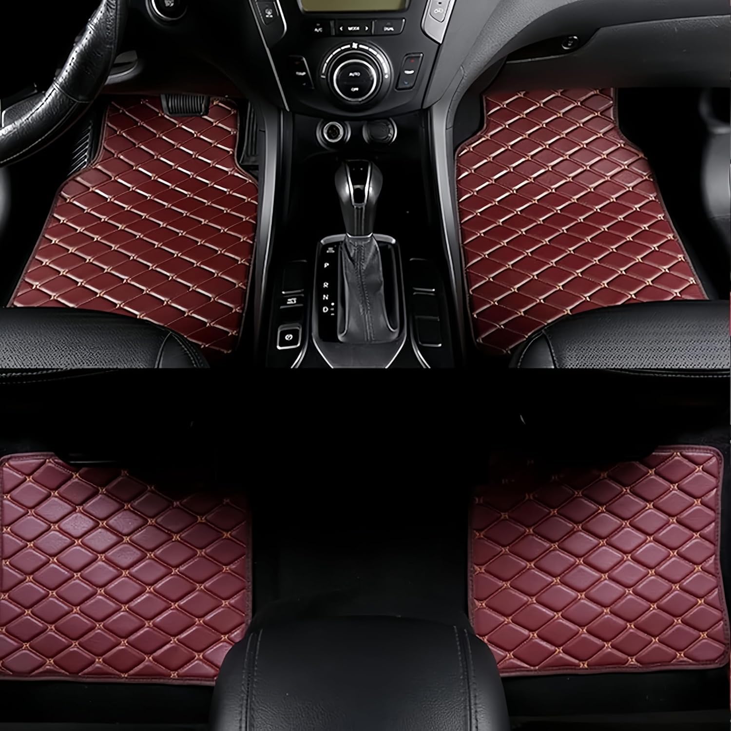 4-Teilig Auto Fußmatten für Mitsubishi Pajero Sport 2019-, Auto FußMatten Leder wasserdichte rutschfest Fussmatten Set Accesorios von ZHANGX