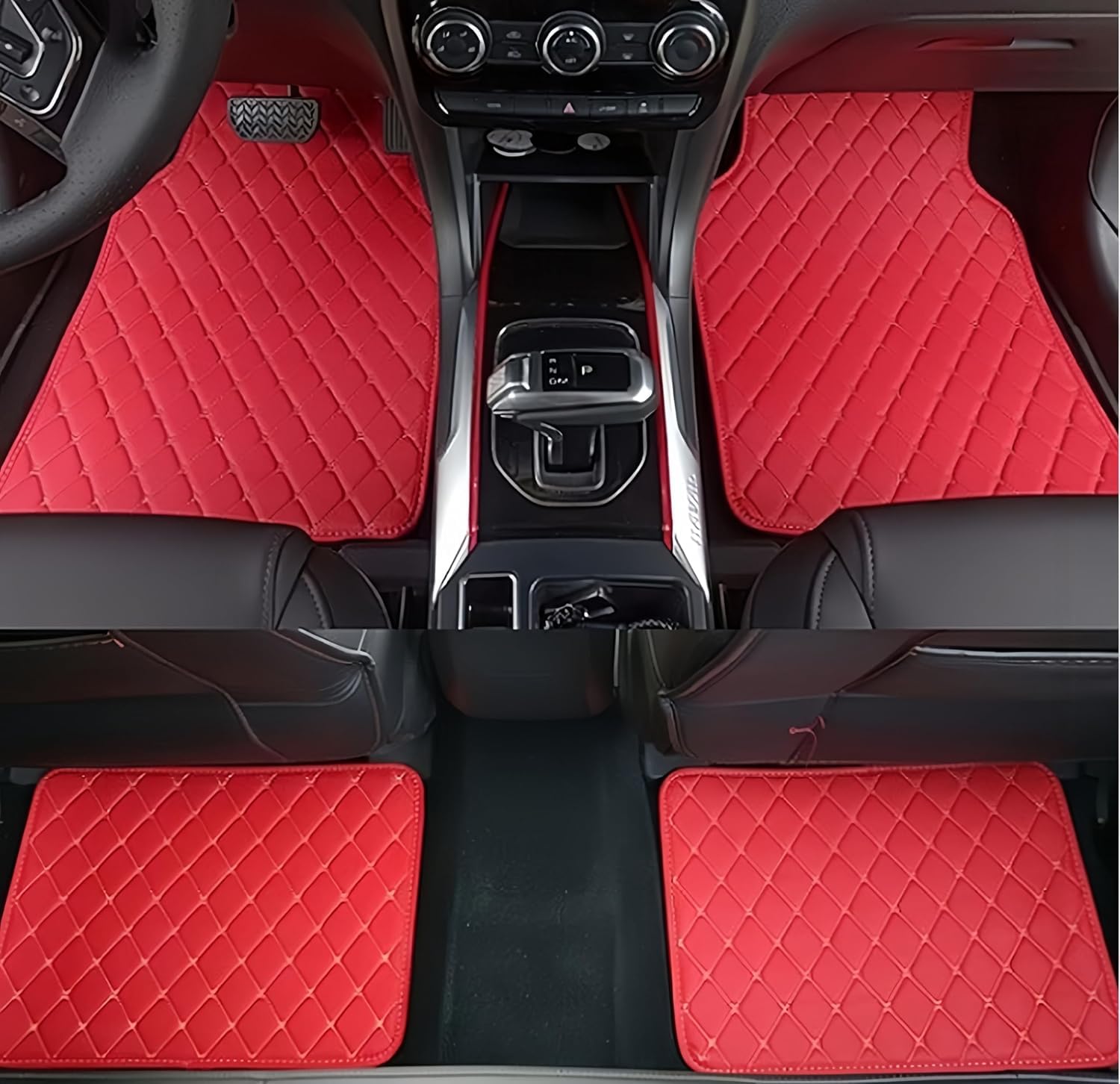 4-Teilig Auto Fußmatten für Volvo XC90 5seats 2015-, Auto FußMatten Leder wasserdichte rutschfest Fussmatten Set Accesorios von ZHANGX