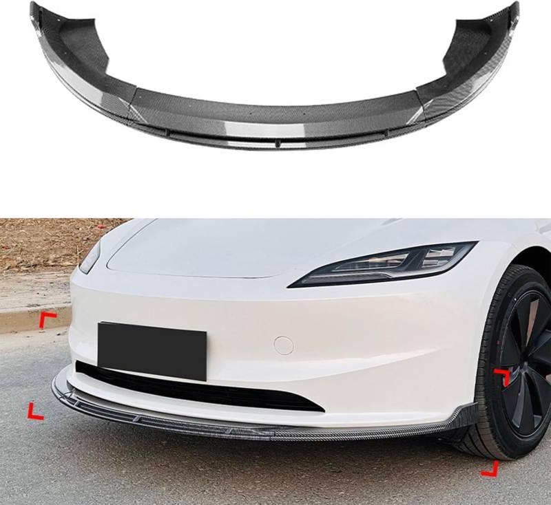 Splitter Seitenlippensplitter für Tesla Model 3 2023 2024 Front-Heckstoßfänger-Unterlippe Spoiler-Schutzabdeckung von ZHANGX