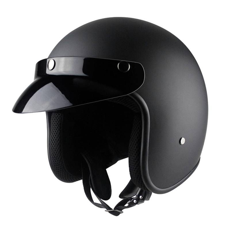 3/4-Retro-Motorradhelm, klassischer Jethelm mit Sonnenblende, Jethelm für Erwachsene, Männer und Frauen, ECE-Zertifiziert von ZHANGXIO