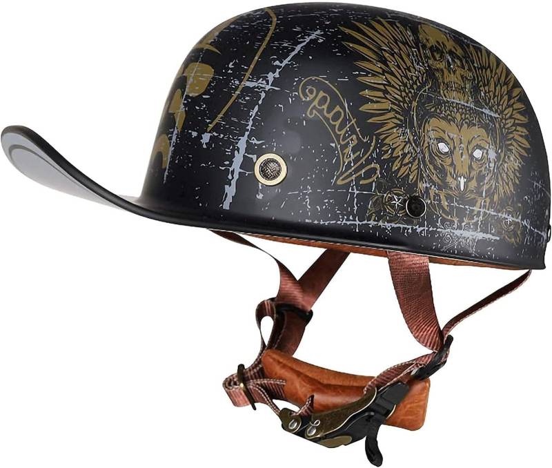 Baseball Cap Mit Farbverlauf Mit Atmungsaktiven Poren Schnellverschluss Halbschalenhelm Retro Motorrad Halbhelm MäNner Frauen Mofa Helm ECE-Zulassung von ZHANGXIO