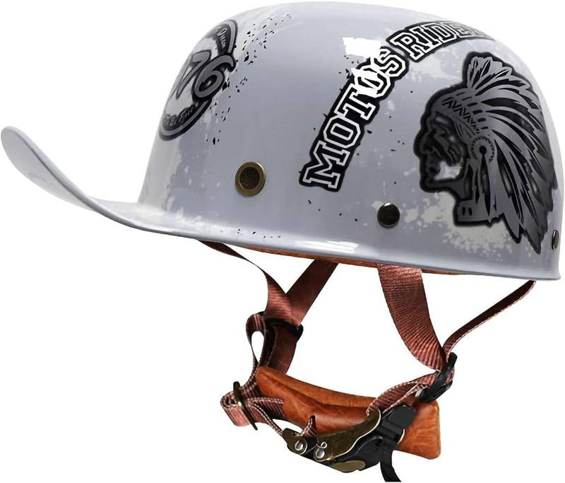 Baseball Cap Mit Farbverlauf Mit Atmungsaktiven Poren Schnellverschluss Halbschalenhelm Retro Motorrad Halbhelm MäNner Frauen Mofa Helm ECE-Zulassung von ZHANGXIO